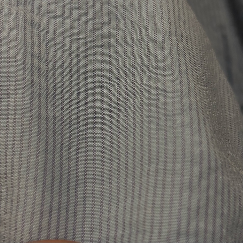 Anthropologie Mine Y2K Blue Faux Wrap Pinstripe Long Sleeve Top - Picture 3 of 6